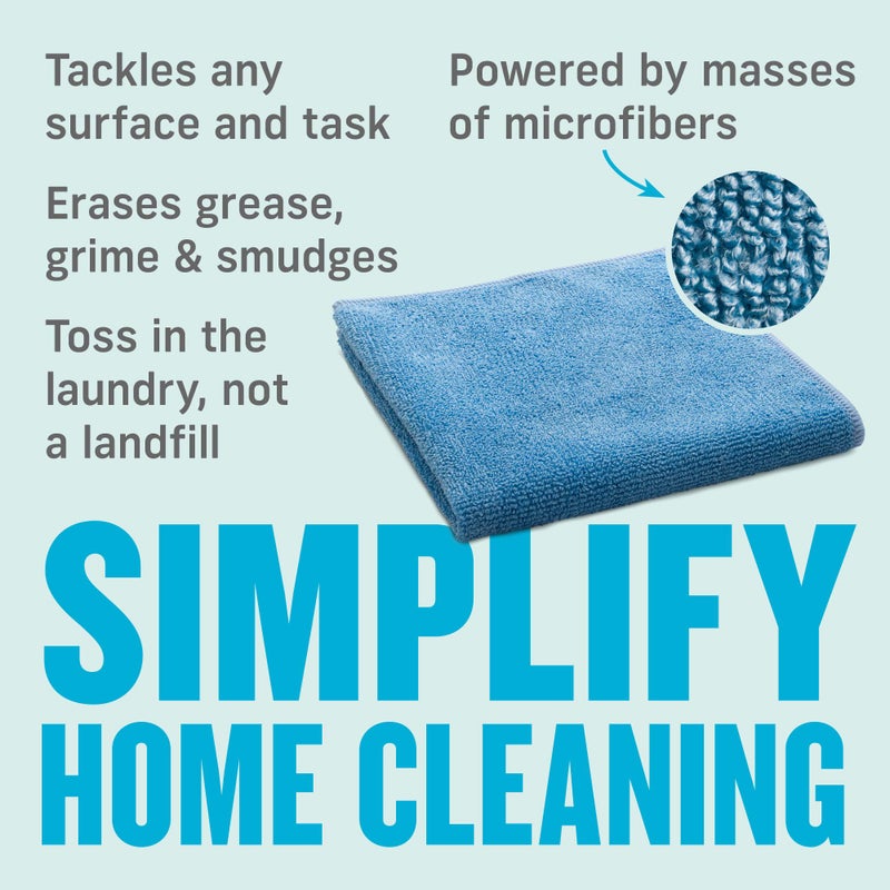 E-Cloth Microfiber Cloth, World's Leading Premium Microfiber Cleaning Cloth, Twice as Durable as Competition, 1 Year Guarantee, Ideal for Kitchen, Countertops, Sinks, and Bathrooms, Blue, 4 Pack - Image 3
